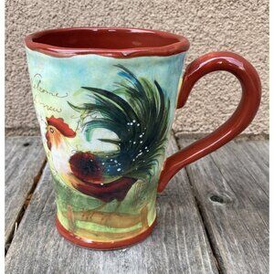 Certified International Susan Winget LE Rooster Latte Mug- Farm Country SFR3